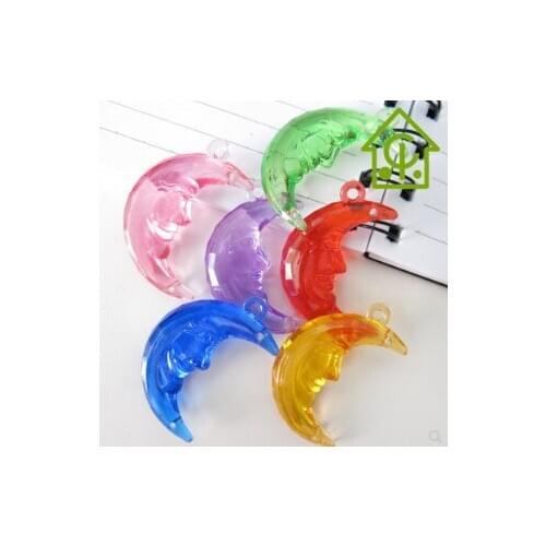 DIY wind chime accessories manual material plastic pendant small moon wind chime pendant 45mm