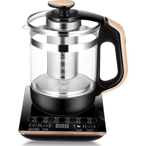 Electric kettle heating boiling tea - glass insulation transparent black automatic power off pot