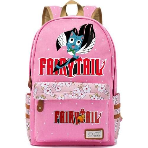 Anime Fairy Tail Canvas Backpack Casual Teenger Packsack High Quality Schoolbag Mochila Unisex Student Travel Laptop Bag