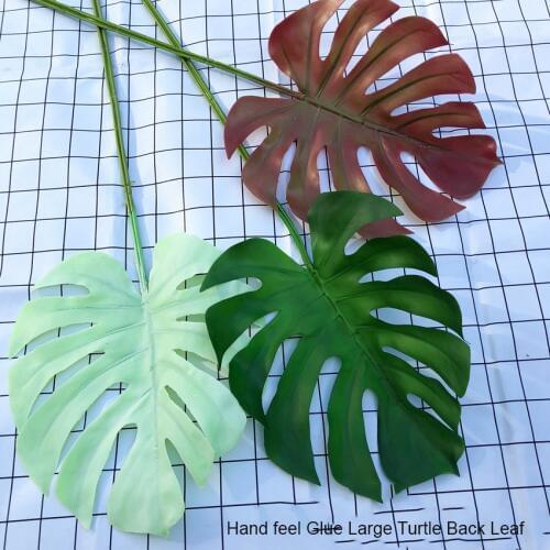 Artificial Monstera Branch Palm Fern Turtle Leaf 70cm long Soft glue Faux Foliage Leaves For Home Decoration palm leaves
