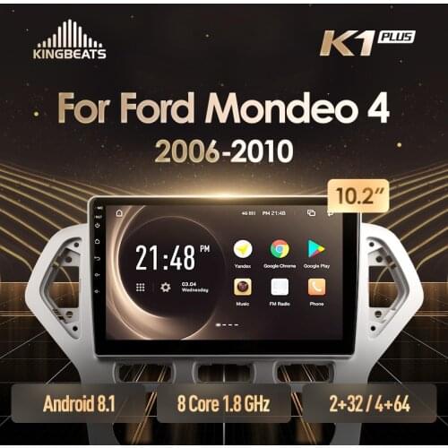 KingBeats Android 10 Octa-Core head unit HU 4G in Dash Car Radio Multimedia Video Player Navigation GPS For Ford Mondeo 4 2006 - 2010 no dvd 2 din Double Din Android Car Stereo 2din