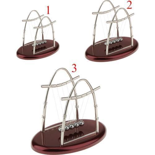 Newton Cradle Balance Ball Physics Science Pendulum Kids Children Educational Toy Home Office Decoration Arch-S