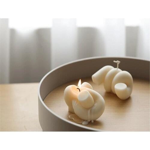 Small Rope Knot Scented Candle Silicone Mold Baking Chocolate Mousse Biscuit Ice Cube Silicone Mold Candle Making Kit Soap Mold