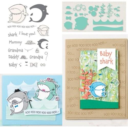 SHARK FRENZY Metal Cutting Dies And Stamps Stencils for DIY Scrapbook Album Photo Embossing Handmade Decorations Making