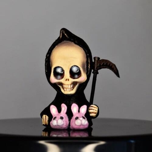 Baby Grim Statue Halloween Resin Crafts Indoor Bookshelf Desk Decoration Cartoon Charms Christmas Home Decor Kids Crafts Gifts
