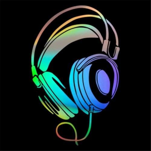 Music DJ Headset Car Sticker Wall Home Glass Window Door Laptop Auto Truck Motorcycle Vinyl Decal Decor