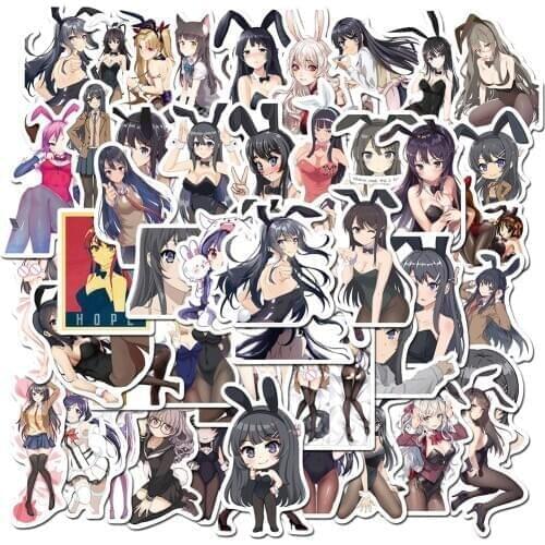 10/30/50PCS Anime Hentai Sexy Pinup Bunny Girl Stickers Laptop Skateboard Luggage Phone Guitar Decal Waterproof Sticker Kid Toys