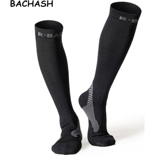 BACHASH Compression Socks Casual Stockings For Outside Solid Fashion Men Women Black Solid Riding Color Long Socks Size 35-46
