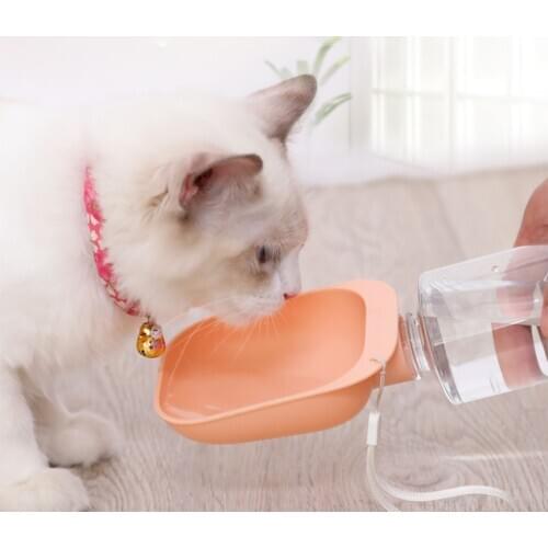 Portable Pet Dog Water Bottle Feeder Outdoor Dog Drinking Bottle Connector Bowl Puppy Water Dispenser for Dogs Cats Pet
