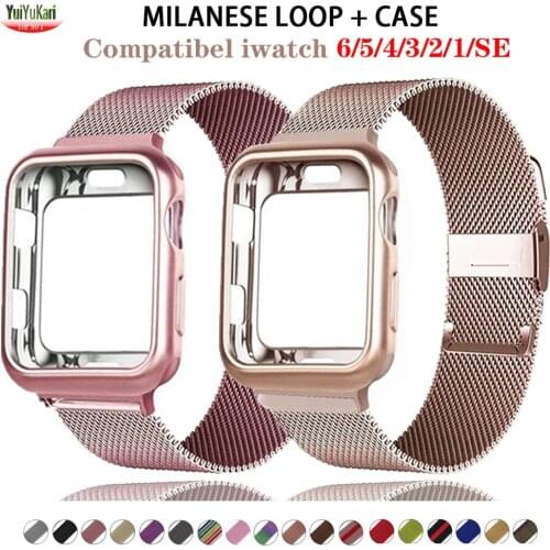 Stainless steel strap for apple watch 6 se 5 4 3 iwatch band 42mm 38mm watchband+case bracelet correa apple watch band 44mm 42mm