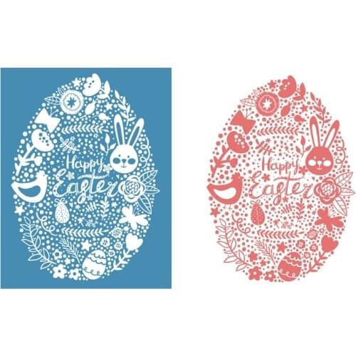 Easter Eggs Self-Adhesive Silk Screen Printing Stencil Reusable Sign Stencils for Painting on Wood DIY Decoration T-Shirt 85LA