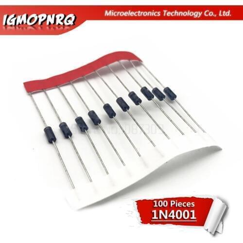 100PCS Rectifier Diode IN4001 1A 50V DO-41 1N4001