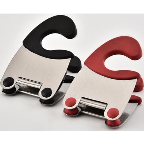 1PCS Useful Pot Clips Stainless Steel Tongs Holder for Pot Pan Spoon Holder Spatula Storage Rack Kitchen Cooking Tools