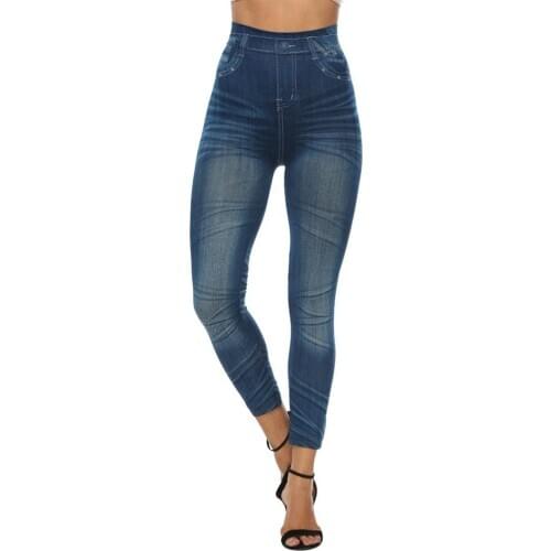 Woman pants Sexy Women Stretchy Slim Imitation Jeans Leggings High Waist Skinny Pants Tights pants women sweatpants women 2020