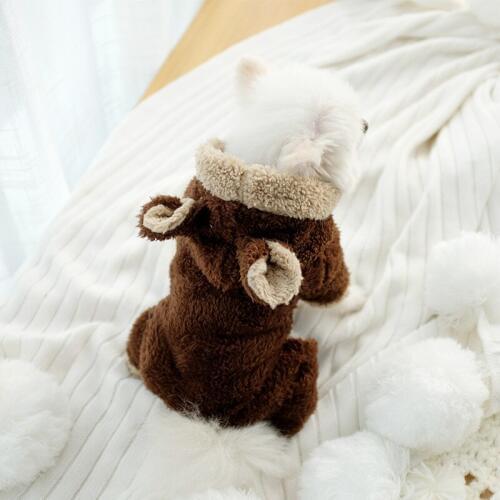 Dog Winter Clothes Pet Home Clothing Comfortable Soft Warm Cute Four-legged Thick Velvet Coat Pajamas For Puppy Kittens