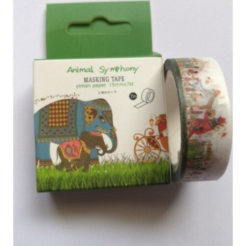 1.5cm*7m Lovely animal symphony Washi Tape DIY decoration Scrapbooking Sticker Label Masking Tape School Office Supply