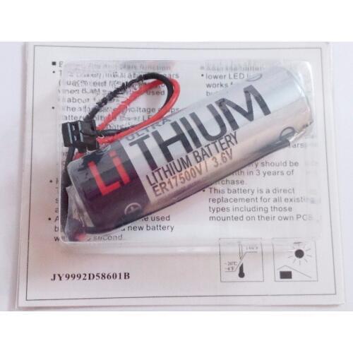 10PCS 100% Original New ER17500V ER17/50 CS1W-BAT01 3.6V 2700mAh PLC Lithium Battery With Black Plugs Connectors free shipping