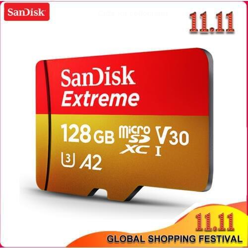 100% Original SanDisk Extreme Micro SD Card 128GB TF Memory Card SDXC UHS-I U3 Read Speed Up to 160MB/s HD 3D 4K Video Card
