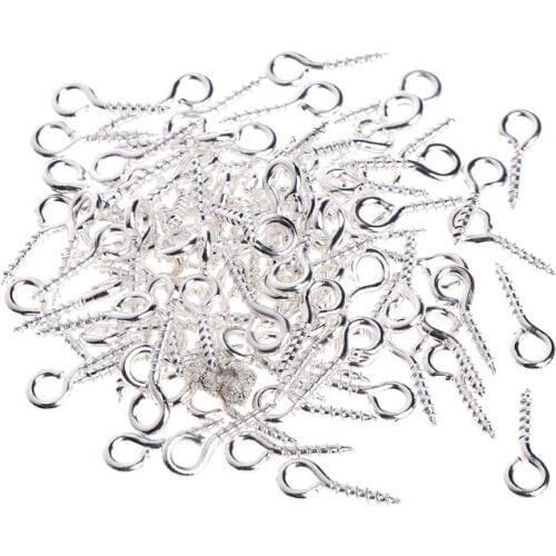 100 Pcs Jewelry Screw Claw Golden Silver Accessories DIY Mini Eye Pins Bolt Bail