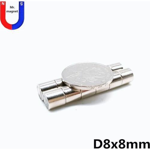 1000pcs 8x8 mm Super Strong Rare Earth Magnet Small Round Neodymium Magnet Fridge 8x8 Mini Magnets Permanent N35 8*8mm