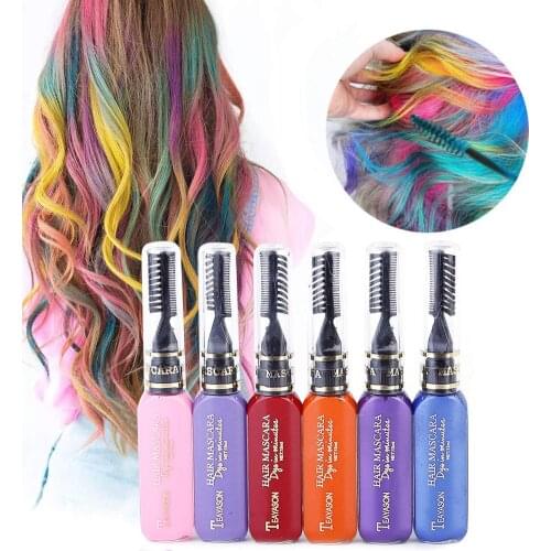 13 Colors One-off Hair Color Dye Temporary Non-toxic DIY Hair Color Mascara Washable One-time Hair Dye Crayons Cosplay Props