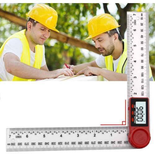 2 In 1 Dingital Angle Ruler Meter Inclinometer Electron Goniometer Protractor Measuring Tool for Woodworking Measure 0-200mm