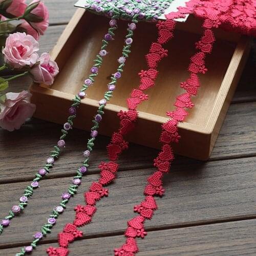 2 yards/lot) Red Handmade lace lace jewelry patchwork material lace ribbon DIY sewing garment accessories