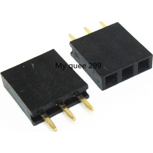 20 pcs 3P 2.54mm Female Header Single Row Straight Pin Socket 1*3 Strip Pitch Connector