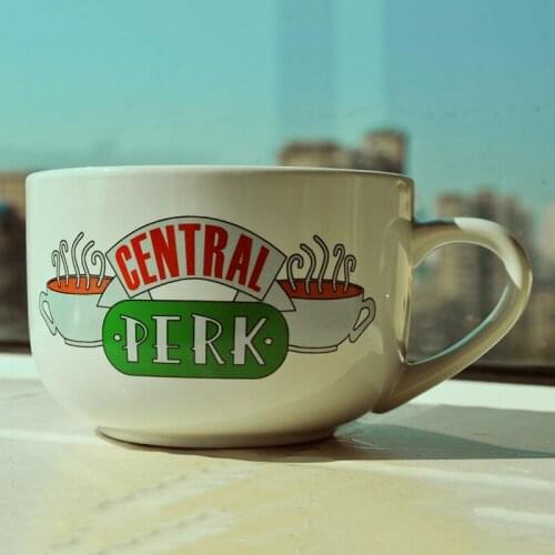 500mL Friends Tv Show Central Perk Coffee Mug Creative Large Capacity White Color Tea Milk Juice Ceramic Cup Gifts for Friends