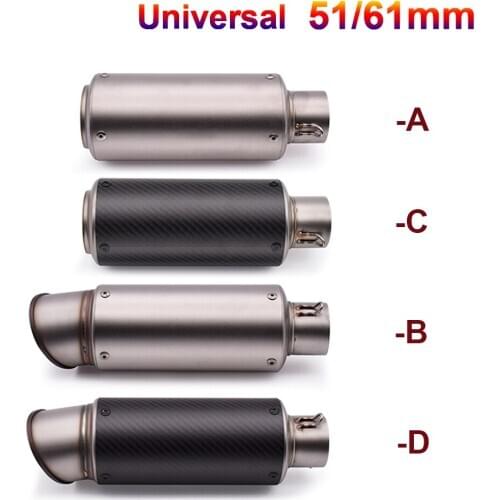 51mm 61mm motorcycle with DB killer exhaust pipe Exhaust Pipe Muffler For Kawasaki Ninja ER6F Ninja ER6N W800 Z750 ZX6 ZX9R