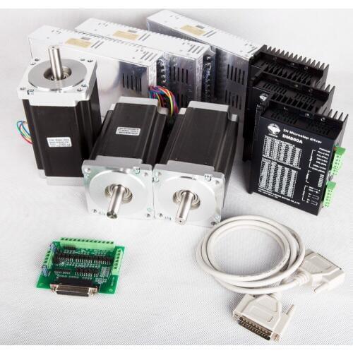 Free Ship to US EU CNC Stepper Motor 34Axis Nema34 1600 oz.in 3.5A Driver DM860A peak 7.8A Breakout Board Dispenser Laser