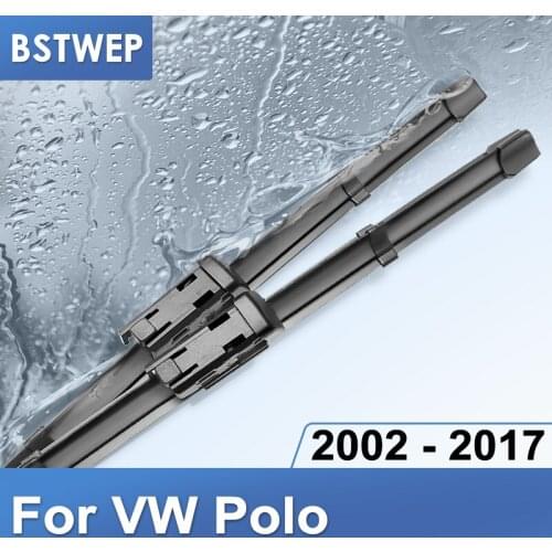 BSTWEP Wiper Blades for Volkswagen VW Polo Hatchback MK4 MK5 Fit Side Pin / Push Button Arms Model Year from 2002 to 2017