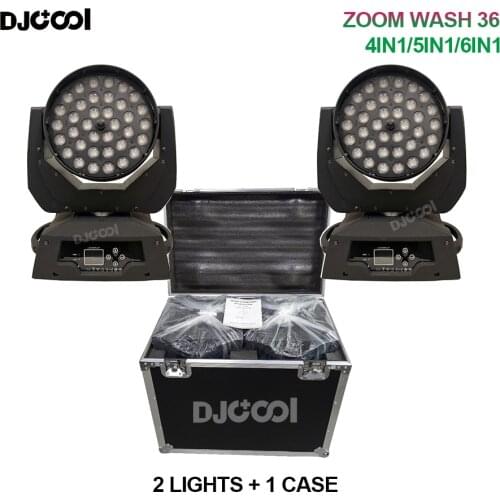 Free Duty Case 2x Zoom Lyre Wash Moving Head Light RGBW 4in1 36x12w Stage Light LED Wash Zoom 36/18w RGBWAUV 6in1 DJ