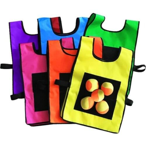 Kids Outdoor Game Sport Toy Vest Sticky Jersey Vest Game Vest Waistcoat With Sticky Ball Throwing Toys For Children Sports Props