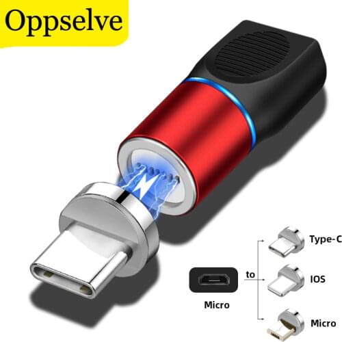 Oppselve Type-C Micro USB Adapter Magnetic Charger USB Connector for iPhone 12 11 Samsung Xiaomi Huawei Charger Cable Converter