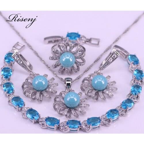 Flower 925 Setrling Silver Freshwater Pearl Jewelry For Women Earrings Ring Necklace With Bracelet Set Free Shipping