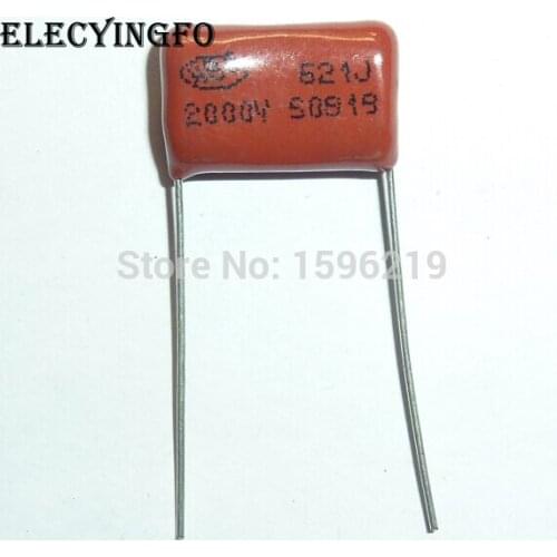 20pcs CBB capacitor 621 2000V 621J 2KV 620pF 0.62nF P15 CBB81 Metallized Polypropylene Film Capacitor