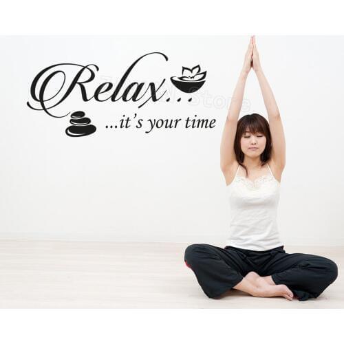 Its Your Time Quote Decal Relax Vinyl Wall Sticker Yoga Home Decor Bathroom Bedroom SPA Beauty Salon Posters Decorate A554