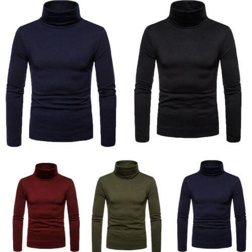 New arrival solid casual winter warm Fashion slim Mens Roll Turtle Neck Pullover Knitted Thermal Jumper Tops Sweater Shirt