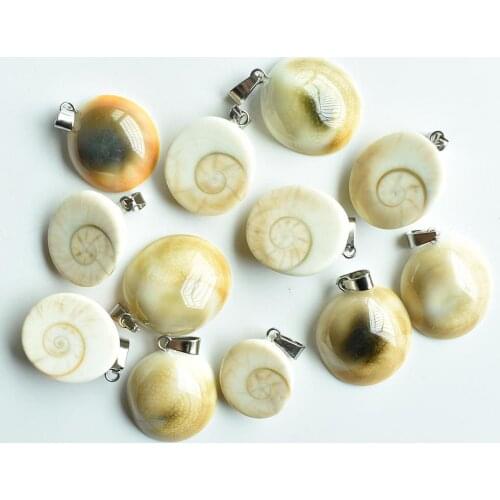 Wholesale 12pcs/lot fashion natural shell stone Snail shape charms pendants for jewelry Accessories making free shipping
