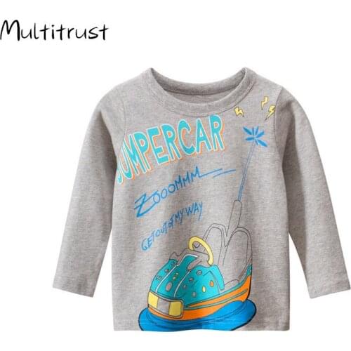 2-9T Toddler Kid Baby Boy Clothes Autumn Winter Basic T Shirt Long Sleeve Cartoon tshirt Cute Sweet Cotton tee Outfit
