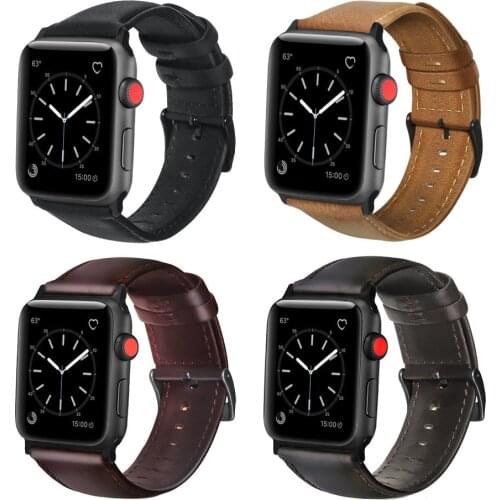 All-inclusive oil wax leather Band For Apple Watch 44mm 40mm 42mm 38mm 6 SE 5 4 3 For Apple Watch Strap iWatch Watchband