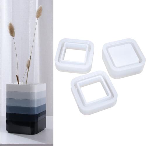 Practical Potted Silicone Mold DIY Pen Holder Crystal Resin Epoxy Molds Table Decor Clay Cement Casting Mould Home Decorative