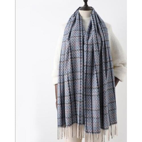 Yishine 2020 Newest Winter Cashmere Plaid Shawl For Women Men Scarf
