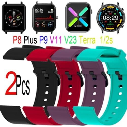 Silicone Wristband For Colmi P8 Plus Pro Se P9 V31 V11 V23 Pro Terra Bracelet Strap 20mm Smart Watch Band Replacement Watchband