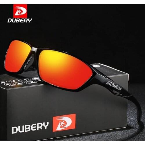 DUBERY Vintage Sunglasses Polarized Mens Sun Glasses For Men Driving Black Square Oculos Male 8 Colors Model 330