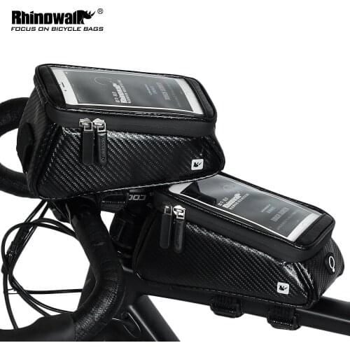 Rhinowalk MTB Bike Top Front Tube Frame Bags Rainproof Touch Screen 5.8/6.0 Phone Case Bicycle Accessories bolsa de bicicleta