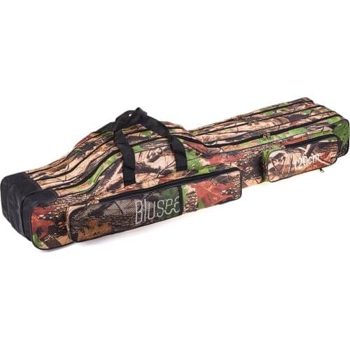 120cm/150cm 3 Layers Fishing Bag Portable Folding Camouflage Fishing Rod Reel Fly Fishing Tackle Carry Case Travel Storage Bag