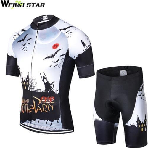 Cycling Jersey WEIMOSTAR Men cycling clothing maillot ciclismo MTB Jersey roupas ciclismo Set Halloween gel pad shorts