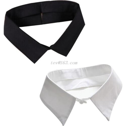 Black/White Collar Shirt Fake Collar Tie Vintage Detachable Collar False Collar Lapel Blouse Top Women/Men Clothes Accessories